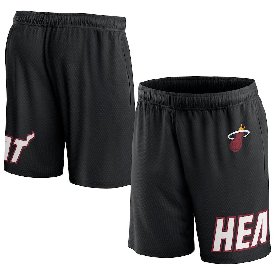 Men's Miami Heat Black Free Throw Mesh Shorts